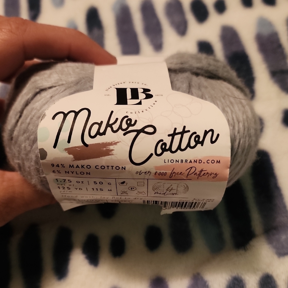 Lion Brand Mako Cotton Yarn in Gray